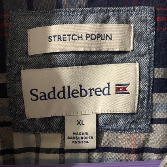 Saddlebred Blue and Red Checkered Casual Shirt - Picture 2 of 2